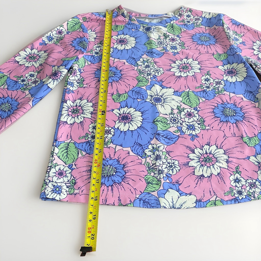 GAP Kids UV Protection Long Sleeve Rash Guard Flower Pattern Size XXL (14/16) - Picture 3 of 5